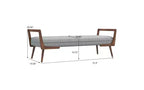 Banc Christopher Knight Home Ford en bois massif, style mi-siècle, capitonné, avec revêtement en tissu, 130 cm de large