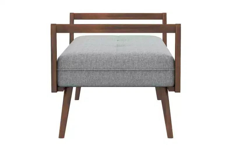 Banc Christopher Knight Home Ford en bois massif, style mi-siècle, capitonné, avec revêtement en tissu, 130 cm de large