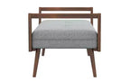 Banc Christopher Knight Home Ford en bois massif, style mi-siècle, capitonné, avec revêtement en tissu, 130 cm de large