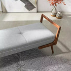 Banc Christopher Knight Home Ford en bois massif, style mi-siècle, capitonné, avec revêtement en tissu, 130 cm de large