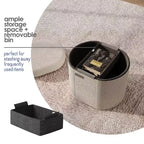 Banc de rangement StorageBud pour chambre à coucher en bout de lit, rangement ovale en bouclé, grand banc ottoman de rangement, banc d'entrée avec rangement