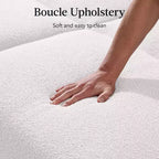 Canapé-Lit Courbe Convertible avec Dossier Réglable en Tissu Bouclé Best Choice Products
