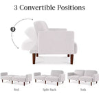Canapé-Lit Courbe Convertible avec Dossier Réglable en Tissu Bouclé Best Choice Products