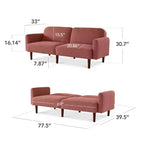 Canapé-Lit Courbe Convertible avec Dossier Réglable en Tissu Bouclé Best Choice Products