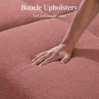 Canapé-Lit Courbe Convertible avec Dossier Réglable en Tissu Bouclé Best Choice Products