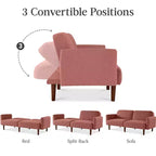 Canapé-Lit Courbe Convertible avec Dossier Réglable en Tissu Bouclé Best Choice Products