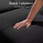 Canapé-Lit Courbe Convertible avec Dossier Réglable en Tissu Bouclé Best Choice Products