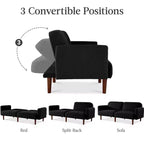 Canapé-Lit Courbe Convertible avec Dossier Réglable en Tissu Bouclé Best Choice Products