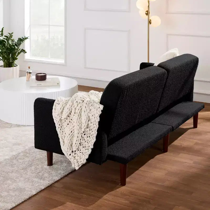 Canapé-Lit Courbe Convertible avec Dossier Réglable en Tissu Bouclé Best Choice Products