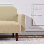 Canapé-Lit Courbe Convertible avec Dossier Réglable en Tissu Bouclé Best Choice Products