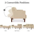 Canapé-Lit Courbe Convertible avec Dossier Réglable en Tissu Bouclé Best Choice Products