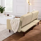 Canapé-Lit Courbe Convertible avec Dossier Réglable en Tissu Bouclé Best Choice Products