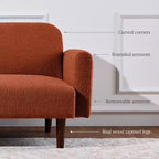 Canapé-Lit Courbe Convertible avec Dossier Réglable en Tissu Bouclé Best Choice Products