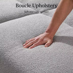 Canapé-Lit Courbe Convertible avec Dossier Réglable en Tissu Bouclé Best Choice Products