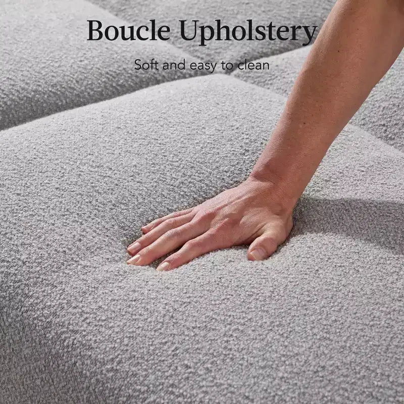 Canapé-Lit Courbe Convertible avec Dossier Réglable en Tissu Bouclé Best Choice Products