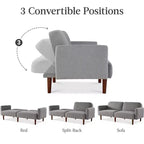 Canapé-Lit Courbe Convertible avec Dossier Réglable en Tissu Bouclé Best Choice Products