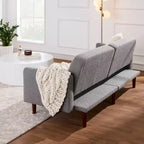 Canapé-Lit Courbe Convertible avec Dossier Réglable en Tissu Bouclé Best Choice Products