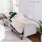 Canapé-Lit Courbe Convertible avec Dossier Réglable en Tissu Bouclé Best Choice Products