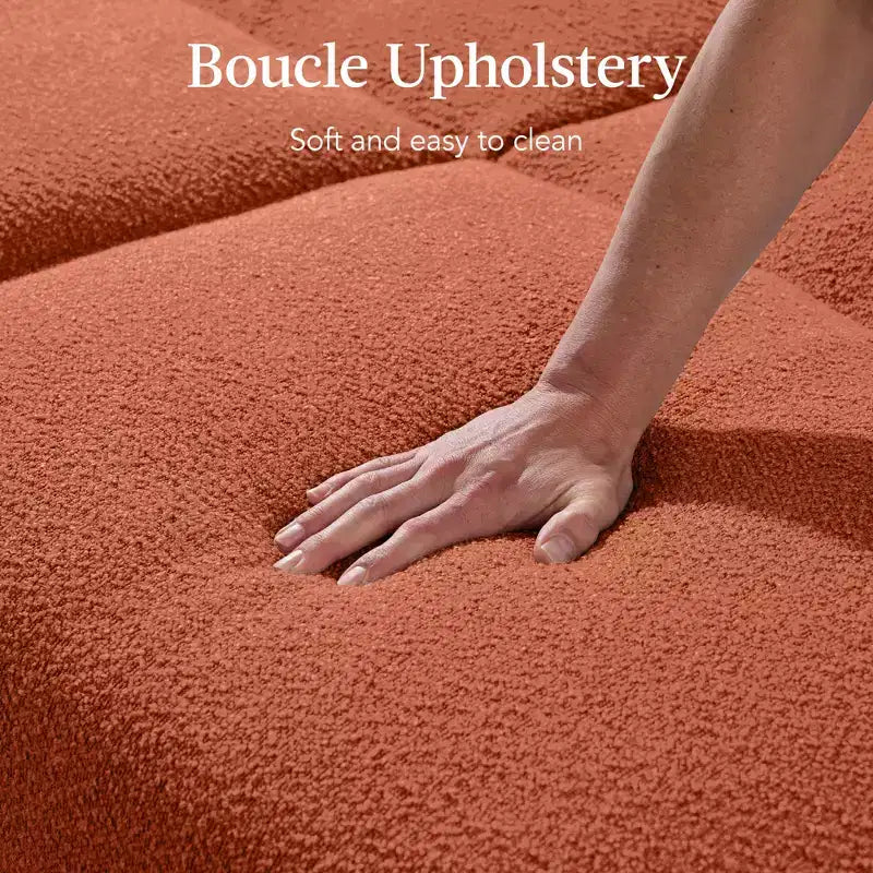 Canapé-Lit Courbe Convertible avec Dossier Réglable en Tissu Bouclé Best Choice Products