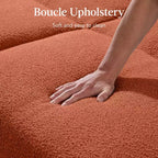 Canapé-Lit Courbe Convertible avec Dossier Réglable en Tissu Bouclé Best Choice Products