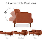 Canapé-Lit Courbe Convertible avec Dossier Réglable en Tissu Bouclé Best Choice Products