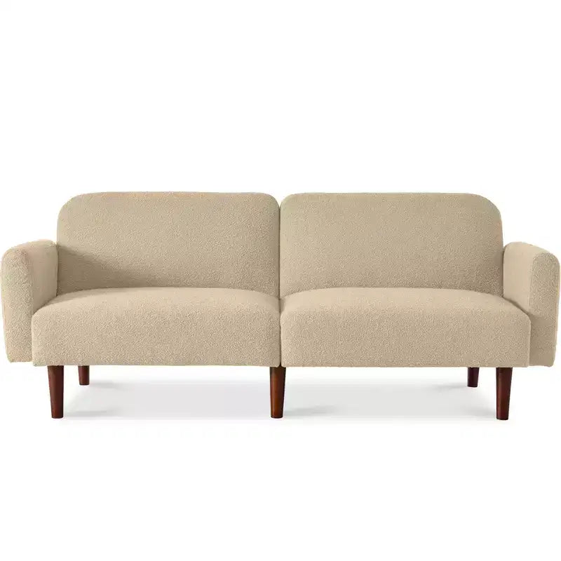 Canapé-Lit Courbe Convertible avec Dossier Réglable en Tissu Bouclé Best Choice Products