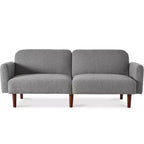 Best Choice Products Curved Convertible Futon, Boucle Fabric Split-Back Sleeper Bed