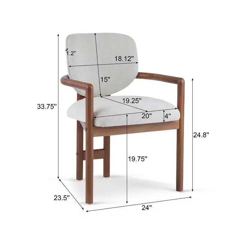 Christopher Knight Home Edge Chaises de salle à manger modernes en bois d'hévéa rembourrées (lot de 2)