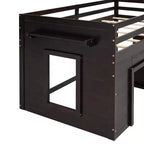 Lit mezzanine moderne Whisen 77,4 L x 40,5 l avec armoire et étagère, conçu pour votre sécurité