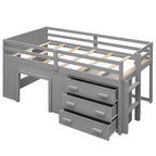 Lit mezzanine moderne Whisen 77,4 L x 40,5 l avec armoire et étagère, conçu pour votre sécurité