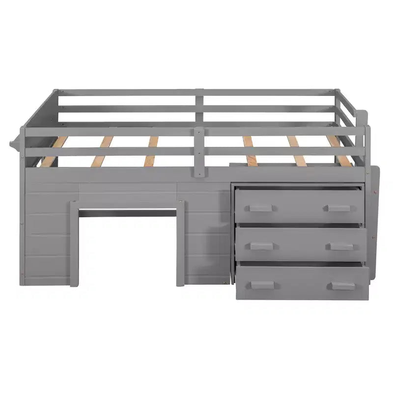 Lit mezzanine moderne Whisen 77,4 L x 40,5 l avec armoire et étagère, conçu pour votre sécurité