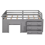 Lit mezzanine moderne Whisen 77,4 L x 40,5 l avec armoire et étagère, conçu pour votre sécurité