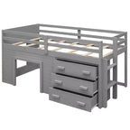 Lit mezzanine moderne Whisen 77,4 L x 40,5 l avec armoire et étagère, conçu pour votre sécurité