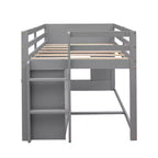 Lit mezzanine moderne Whisen 77,4 L x 40,5 l avec armoire et étagère, conçu pour votre sécurité
