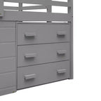 Lit mezzanine moderne Whisen 77,4 L x 40,5 l avec armoire et étagère, conçu pour votre sécurité