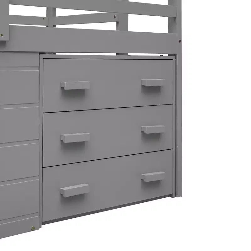 Lit mezzanine moderne Whisen 77,4 L x 40,5 l avec armoire et étagère, conçu pour votre sécurité