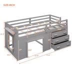 Lit mezzanine moderne Whisen 77,4 L x 40,5 l avec armoire et étagère, conçu pour votre sécurité