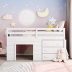 Lit mezzanine moderne Whisen 77,4 L x 40,5 l avec armoire et étagère, conçu pour votre sécurité