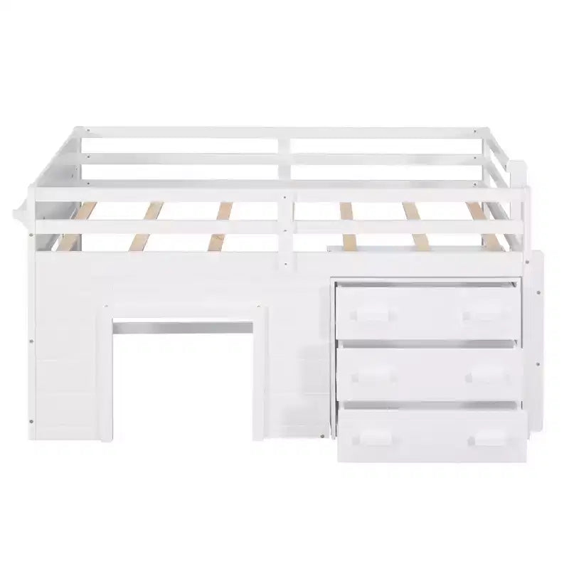 Lit mezzanine moderne Whisen 77,4 L x 40,5 l avec armoire et étagère, conçu pour votre sécurité