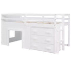 Lit mezzanine moderne Whisen 77,4 L x 40,5 l avec armoire et étagère, conçu pour votre sécurité