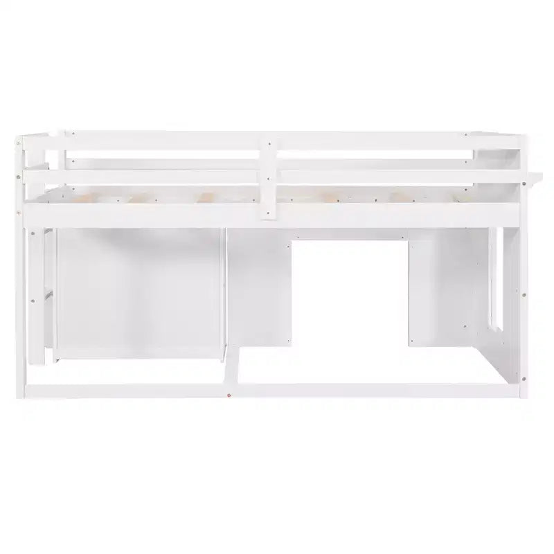 Lit mezzanine moderne Whisen 77,4 L x 40,5 l avec armoire et étagère, conçu pour votre sécurité