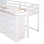 Lit mezzanine moderne Whisen 77,4 L x 40,5 l avec armoire et étagère, conçu pour votre sécurité