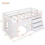 Lit mezzanine moderne Whisen 77,4 L x 40,5 l avec armoire et étagère, conçu pour votre sécurité