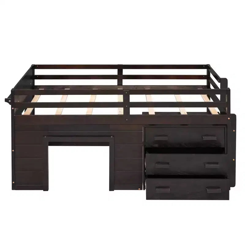 Lit mezzanine moderne Whisen 77,4 L x 40,5 l avec armoire et étagère, conçu pour votre sécurité