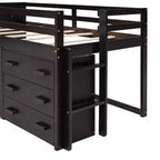 Lit mezzanine moderne Whisen 77,4 L x 40,5 l avec armoire et étagère, conçu pour votre sécurité