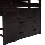 Lit mezzanine moderne Whisen 77,4 L x 40,5 l avec armoire et étagère, conçu pour votre sécurité