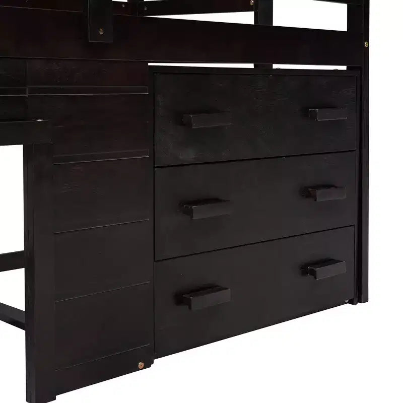 Lit mezzanine moderne Whisen 77,4 L x 40,5 l avec armoire et étagère, conçu pour votre sécurité
