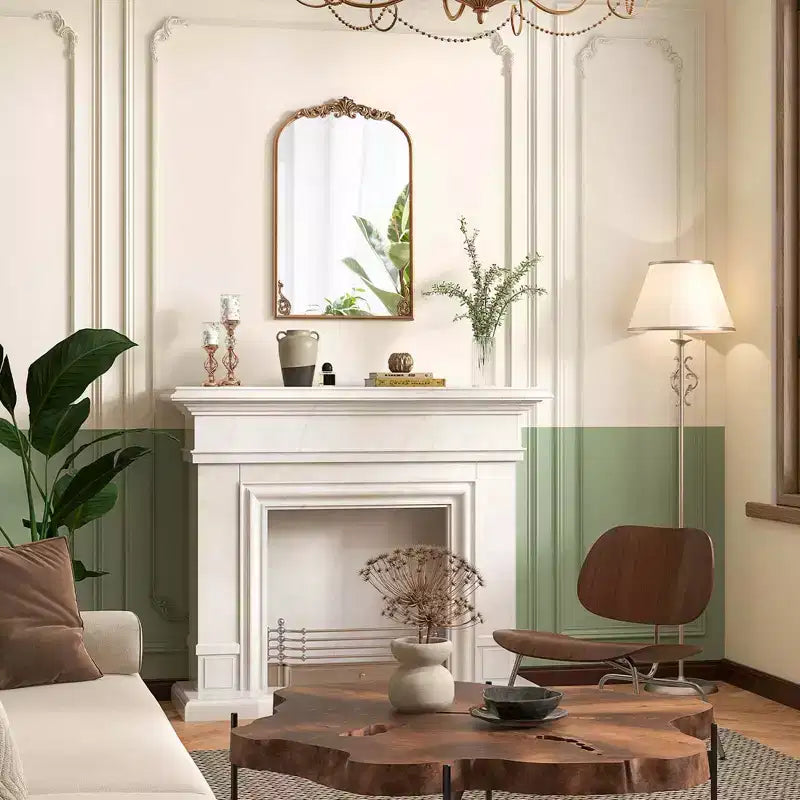 Costway 30 x 20/36 x 24/38 x 26 Miroir mural doré baroque orné vintage traditionnel avec cadre en métal