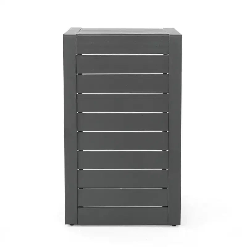 MAYEERTY Table d'appoint moderne en aluminium avec rangement gris