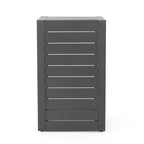 MAYEERTY Table d'appoint moderne en aluminium avec rangement gris